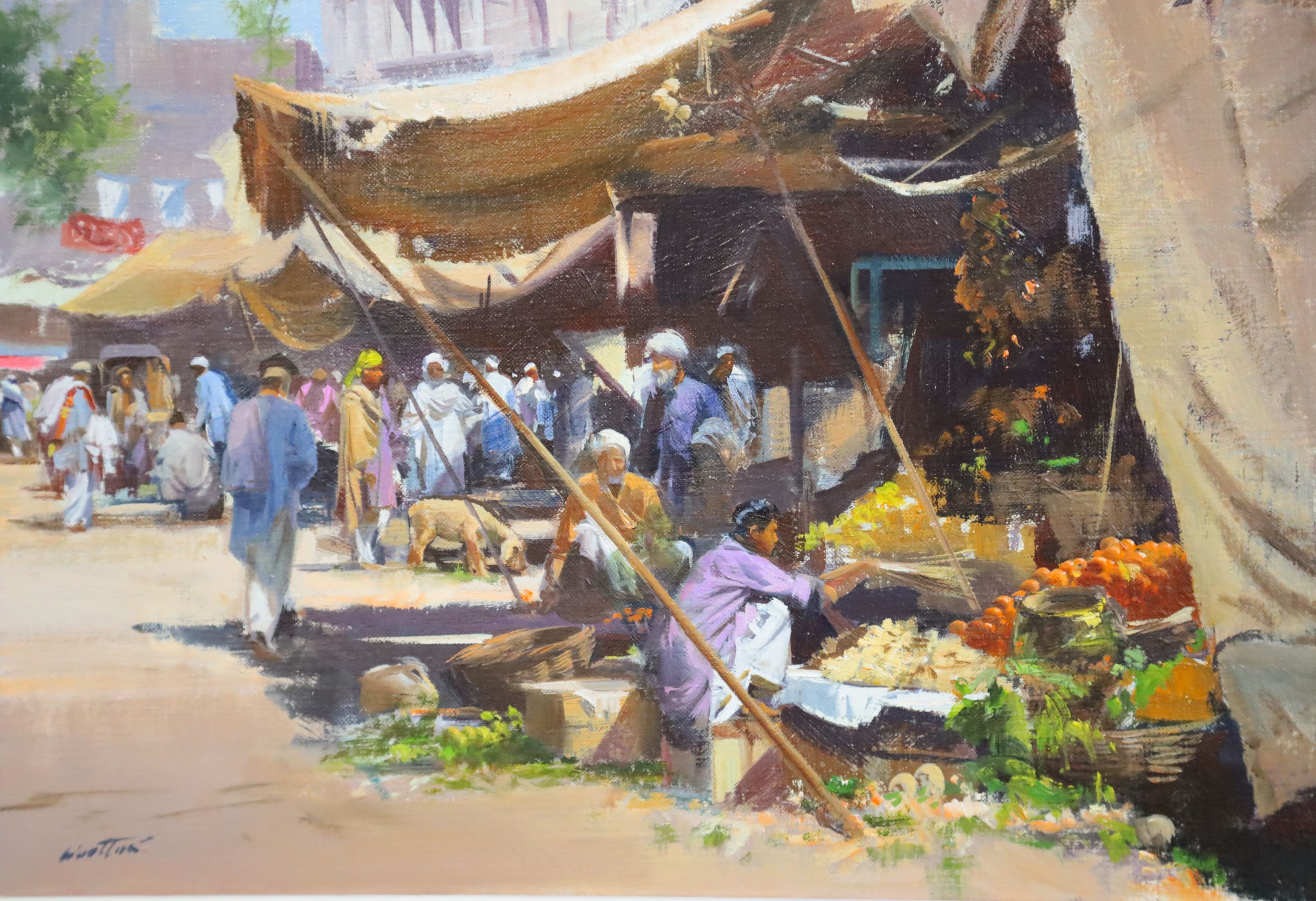 § Frank Wootton (1914-1998) Market Place, Peshawar 11.5 x 15.75in.